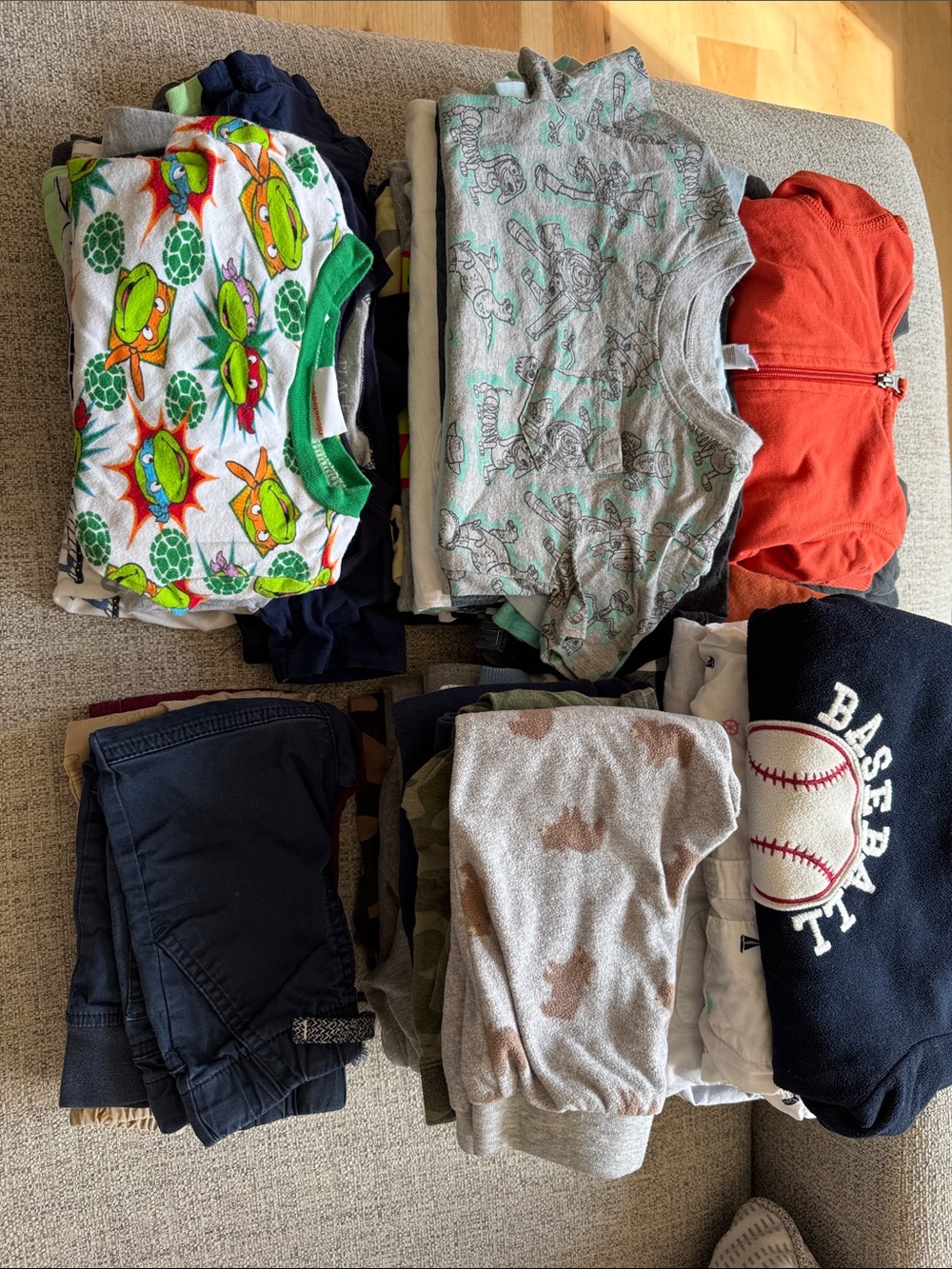 Boys clothing bundle: tees, pants, sweats, jacket 18mo-2T
